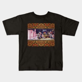 Galahad combatting the brothers of the Castle of Maidens,receiving a key Arthurian Legends Medieval Miniature Kids T-Shirt